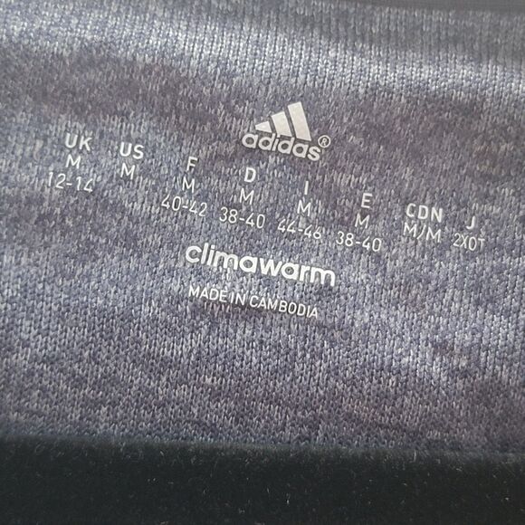 Adidas Gray/Slate Blue Full Zip Up Sweater Hooded W/ Thumb Holes Women's M - Picture 4 of 8